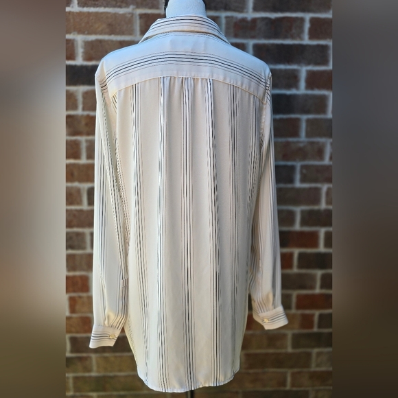 Loft Striped Button-Up Blouse - Picture 3 of 6